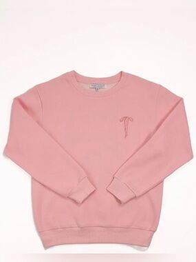 Simply Southern Girls Pink Faith Over Fear Embroidered Crew Sweatshirt Sz YL